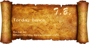 Torday Bence névjegykártya